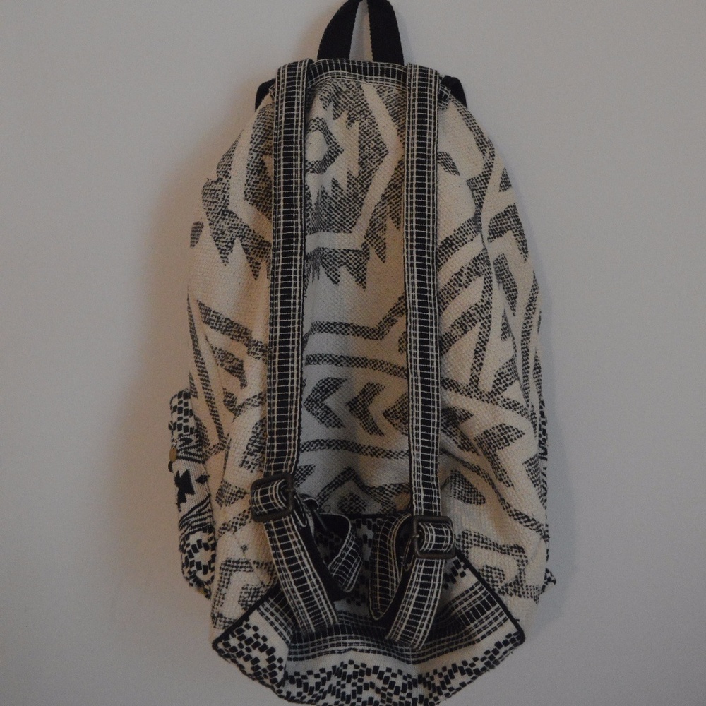 Mossimo Supply Co. Black and Cream Patterned Boho Backpack - Picture 2 of 5